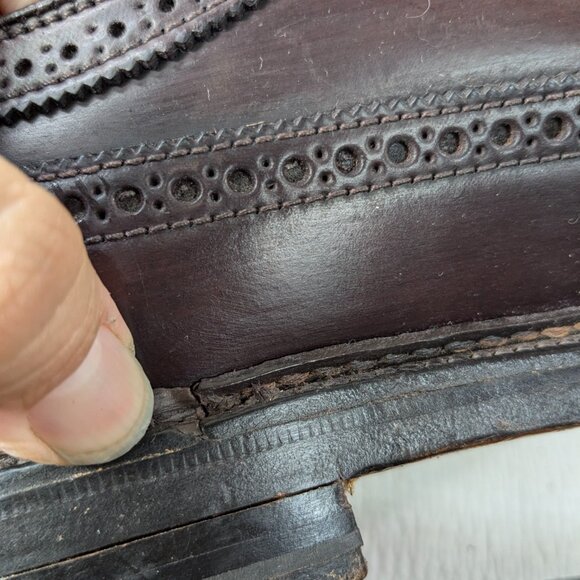 Alden‎ 975 Shell Cordovan Leather Men\'s sz 11.5 B/D Long Wing Blucher Shoes READ main image 5